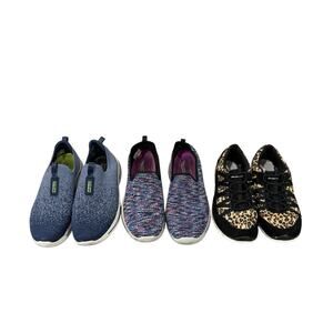 Skechers Slip On Sneakers Tennis Shoes Lot Of 3 Pairs Womens Size 9.5
